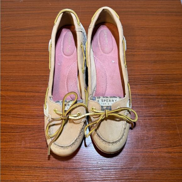 Sperry Loafers Women’s Size 9.5 Leopard Print Suede Wedge Slip On Casual - Picture 1 of 5